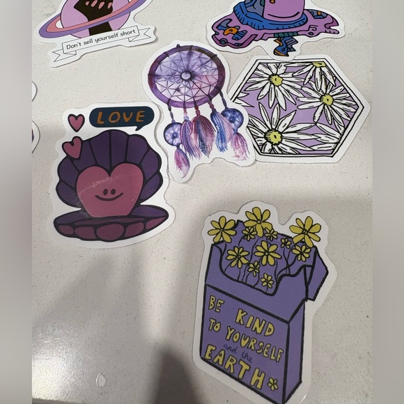 Colorful Sticker Set with Purple and Pink Designs - Picture 3 of 5